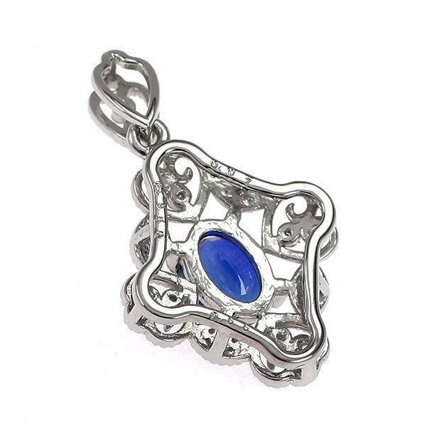 新品 Pt950 サファイア ダイヤモンド ペンダントトップ 0.55ct D0.07ct 【エスコレ】