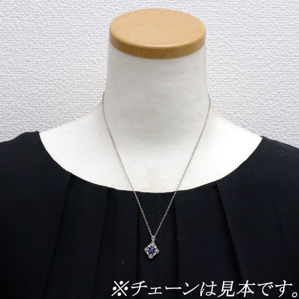 新品 Pt950 サファイア ダイヤモンド ペンダントトップ 0.55ct D0.07ct 【エスコレ】