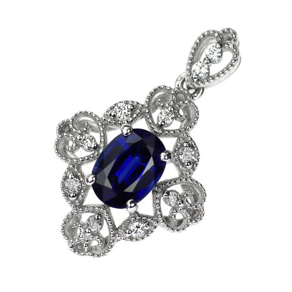 新品 Pt950 サファイア ダイヤモンド ペンダントトップ 0.75ct