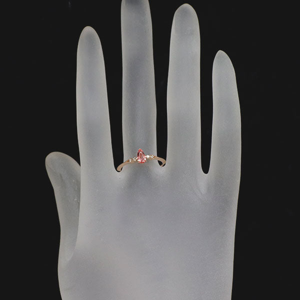 新品 希少 K18PG ナイジェリア産ヴェイリネナイト ダイヤモンド リング 0.24ct D0.02ct 【エスコレ】