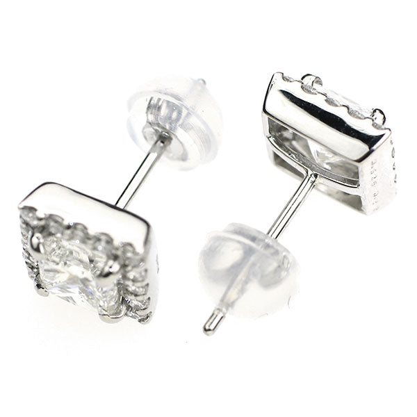 新品 Pt950/ Pt900 プリンセスカットダイヤモンド ピアス 1.061ct G/H VS2 D0.24ct 【エスコレ】
