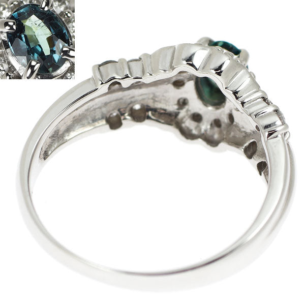 希少 Pt900 アレキサンドライト ダイヤモンド リング 0.24ct D0.29ct