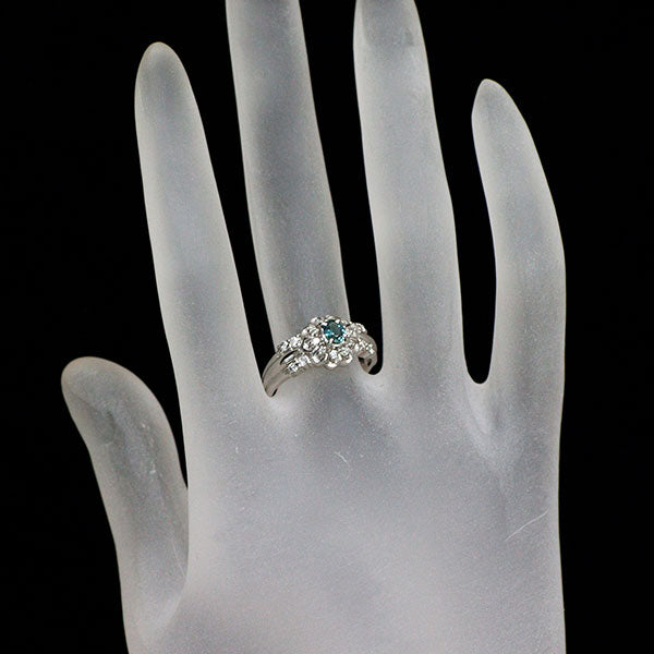 希少 Pt900 アレキサンドライト ダイヤモンド リング 0.24ct D0.29ct