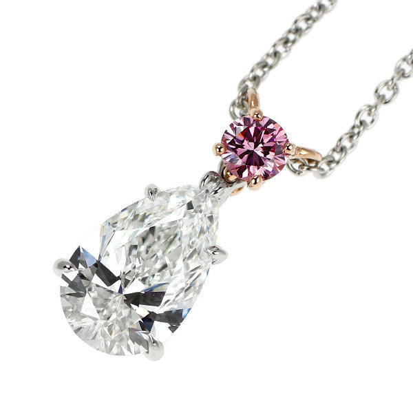 ハリーウィンストン K18PG/ Pt950 ペアシェイプ ダイヤモンド 天然ピンクダイヤ ペンダントネックレス 1.51ct D VS2 PD0.14ct FIPP 《セルビー銀座店》【中古】