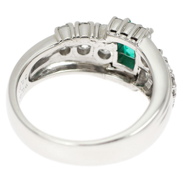 Pt900 エメラルド ダイヤモンド リング 0.425ct D0.80ct