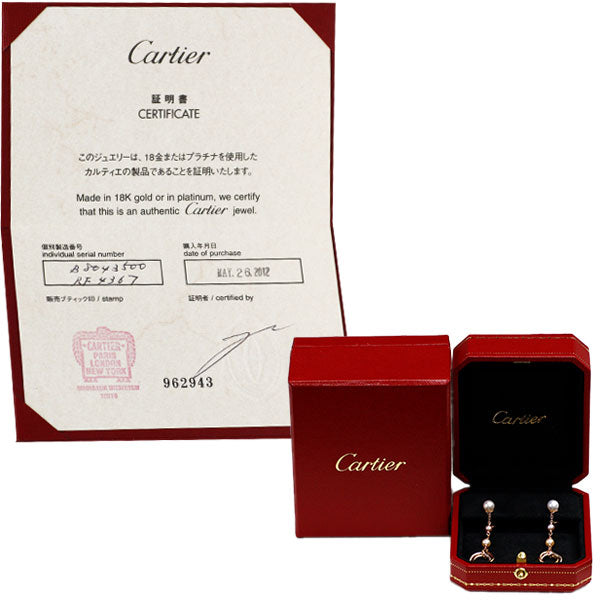 カルティエ K18YG/WG/PG 真珠/パール ピアス トリニティ 《セルビー銀座店》【中古】