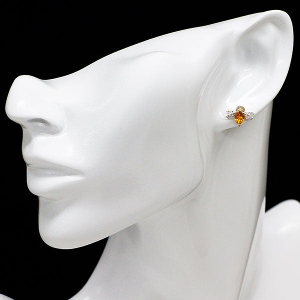 BEE GODDESS(ビーゴデス)  K14PG/WG シトリン ダイヤモンド ピアス D0.17ct アシンメトリー 蜂の女神/ヴィーナススター