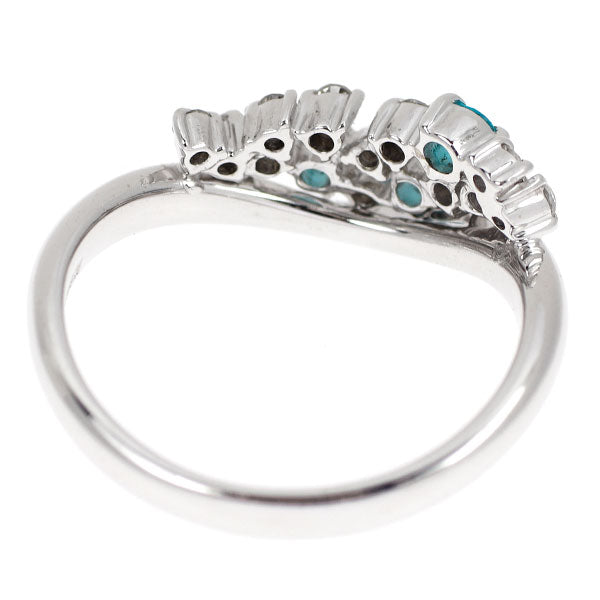 K18WG パライバトルマリン ダイヤモンド リング 0.12ct D0.20ct
