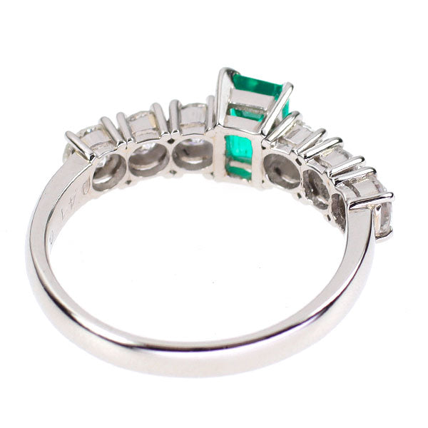 Pt900 エメラルド ダイヤモンド リング 0.41ct D0.76ct
