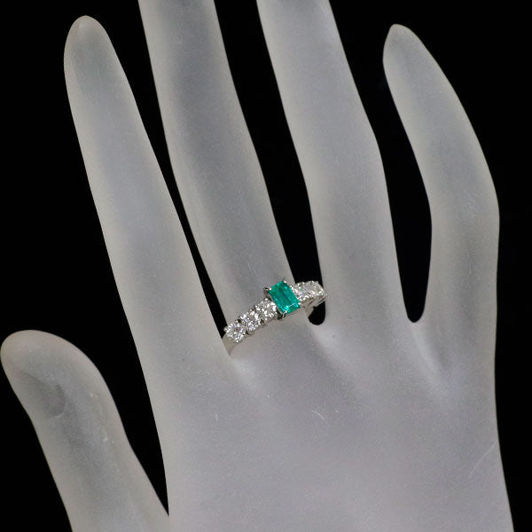 Pt900 エメラルド ダイヤモンド リング 0.41ct D0.76ct