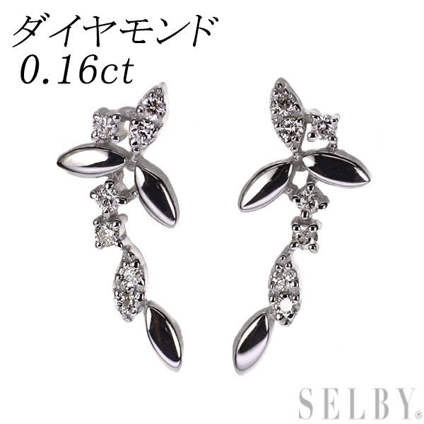 K18WG ダイヤモンド ピアス 0.16ct