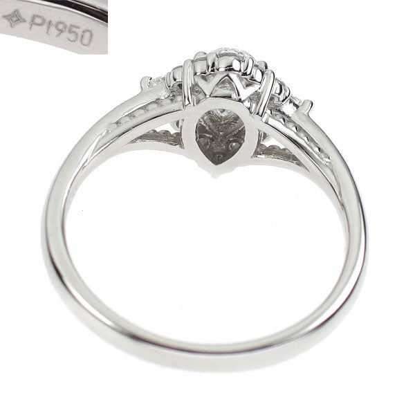 GSTV Pt950 ペアシェイプ ダイヤモンド リング 0.33ct D0.22ct