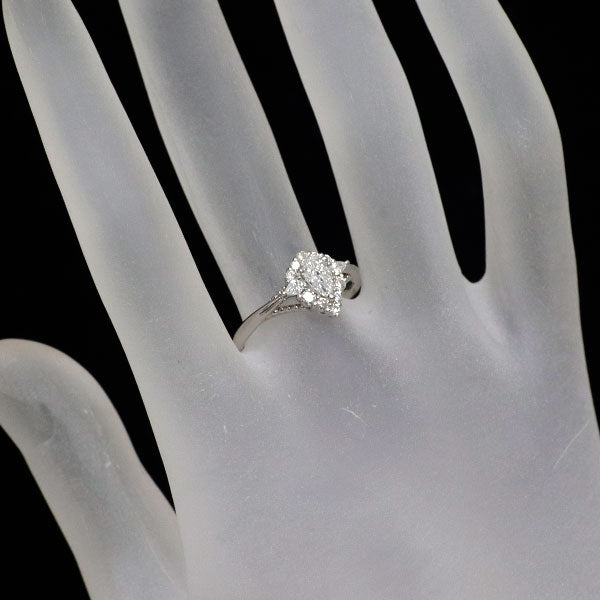 GSTV Pt950 ペアシェイプ ダイヤモンド リング 0.33ct D0.22ct