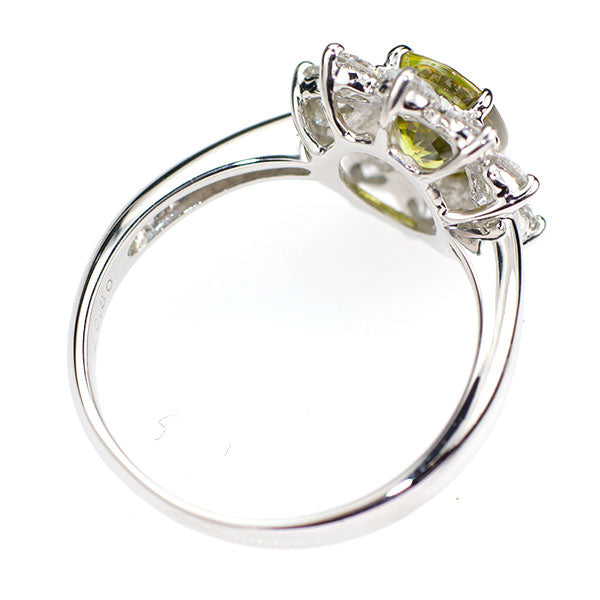 Pt950 スフェーン ダイヤモンド リング 1.400ct D0.80ct