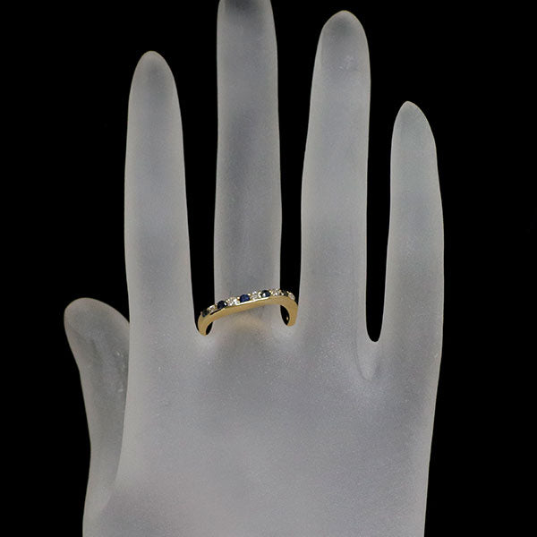 K18YG サファイア ダイヤモンド リング 0.35ct D0.26ct