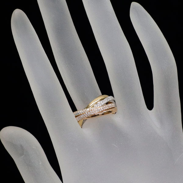 K18YG/WG/PG ダイヤモンド リング 1.21ct フルパヴェ 6連