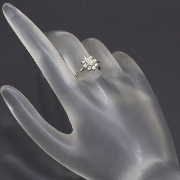 Pt900 エメラルドカット ダイヤモンド リング 0.314ct M VS1 VG/G D0.23ct
