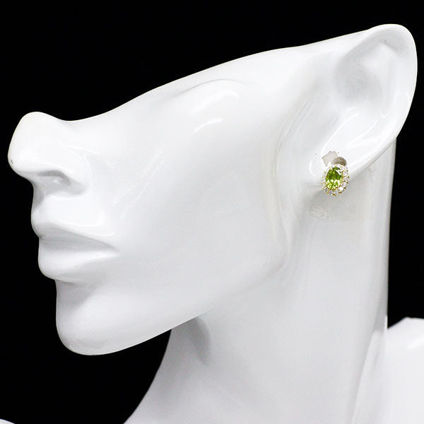 K18YG ペリドット ダイヤモンド ピアス 1.82ct D0.46ct