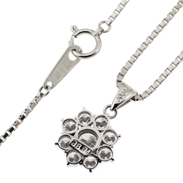 Pt ダイヤモンド ペンダントネックレス 0.38ct D0.64ct フラワー