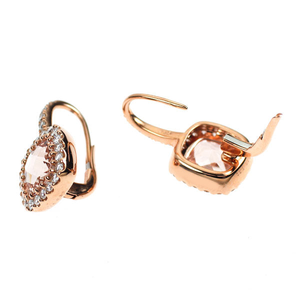 K18PG モルガナイト ダイヤモンド ピアス 2.20ct D0.60ct