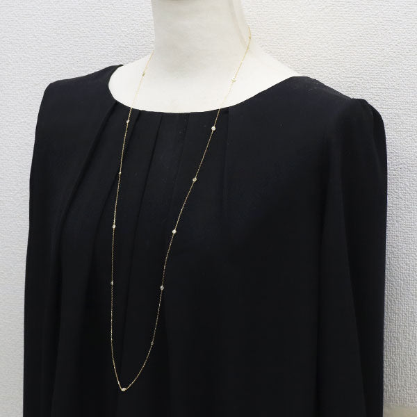 K18YG ダイヤモンド ロングステーション ネックレス 1.20ct 90cm