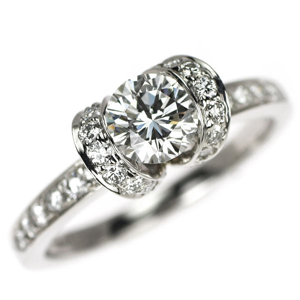 ティファニー Pt950 ダイヤモンド リング 0.55ct E VVS1 EX リボン