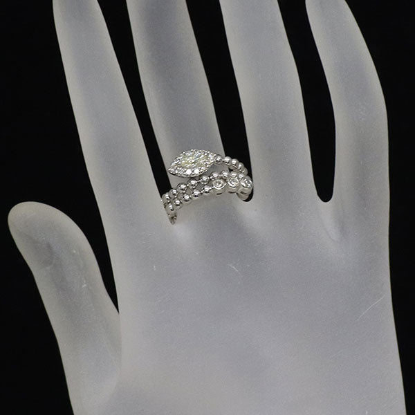 Pt900 マーキス ダイヤモンド リング 0.23ct D0.31ct 形状記憶
