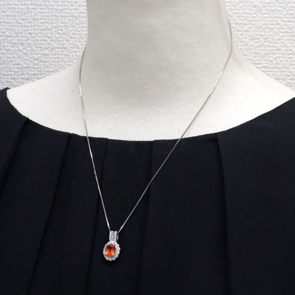 Pt ロードクロサイト ダイヤモンド ペンダントネックレス 1.801ct D0.62ct