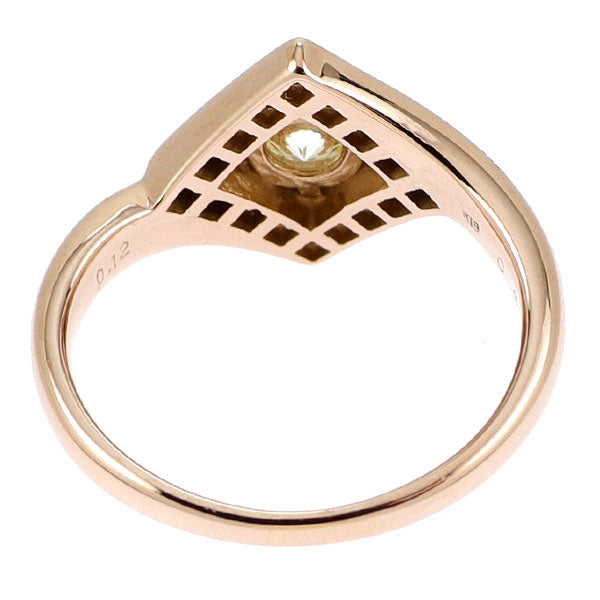 K18PG 多面カット ダイヤモンド リング 0.300ct D0.12ct