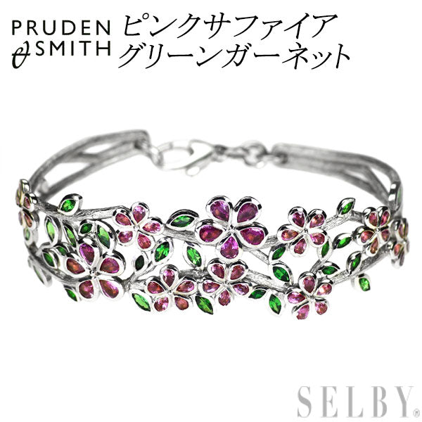 PRUDEN SMITH （プルーデンス・スミス）K9WG ピンクサファイア グリーンガーネット バングル フラワー