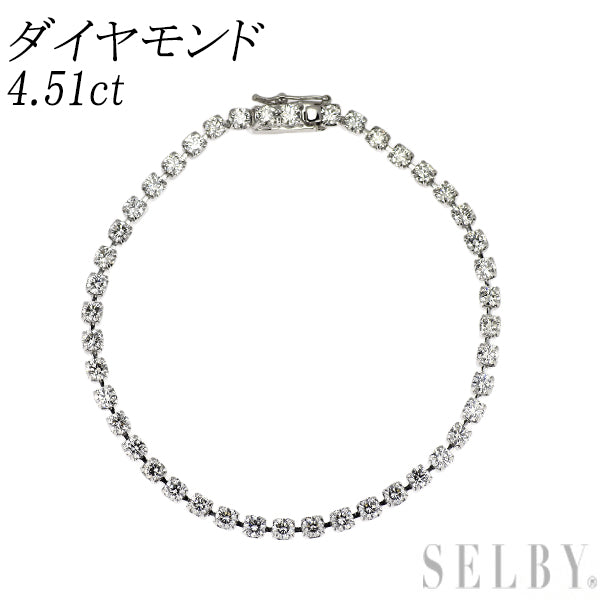 K18WG ダイヤモンド ブレスレット 4.51ct テニス