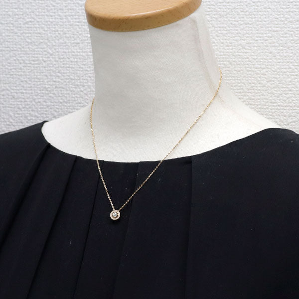 フォーエバーマーク K18YG ダイヤモンド ペンダントネックレス 0.18ct D0.07ct センターオブマイユニバース