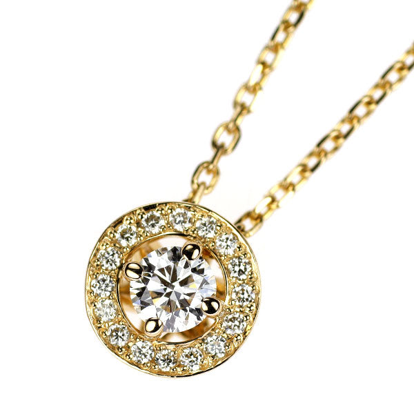 フォーエバーマーク K18YG ダイヤモンド ペンダントネックレス 0.18ct D0.07ct センターオブマイユニバース