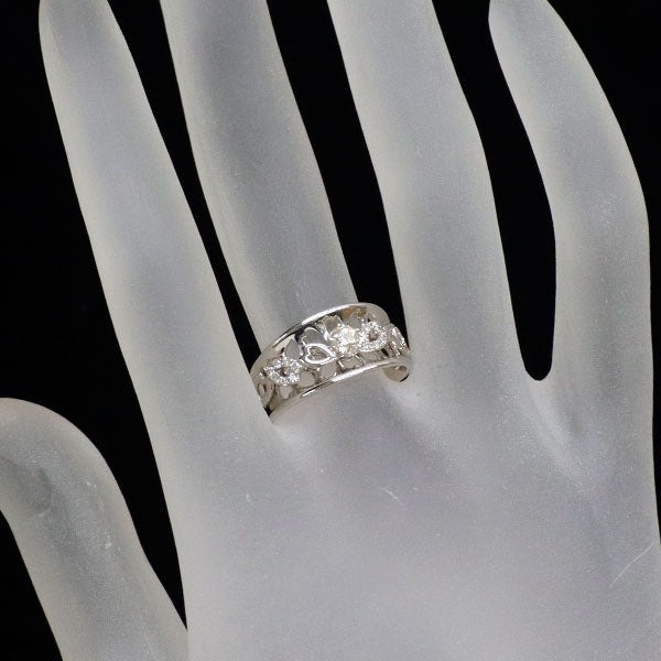 K18WG さくらカット ダイヤモンド リング 0.182ct D0.13ct