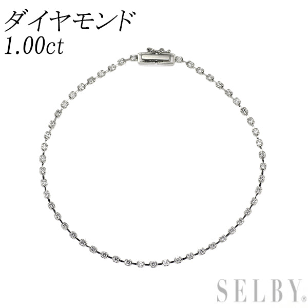 Pt850 ダイヤモンド ブレスレット 1.00ct テニス