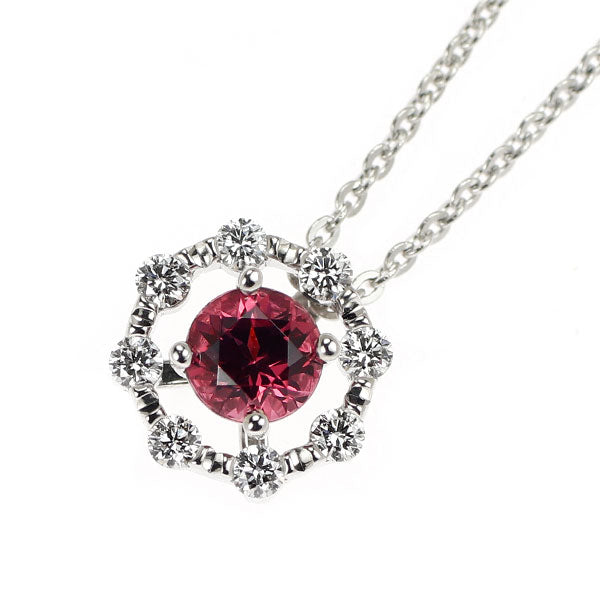 ポーラ K18WG ロードライトガーネット ダイヤモンド ペンダントネックレス 0.20ct D0.09ct