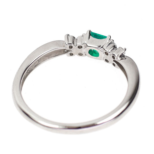 Pt900 エメラルド ダイヤモンド リング 0.21ct D0.12ct