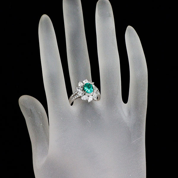 Pt950 エメラルド ダイヤモンド リング 0.933ct D1.36ct