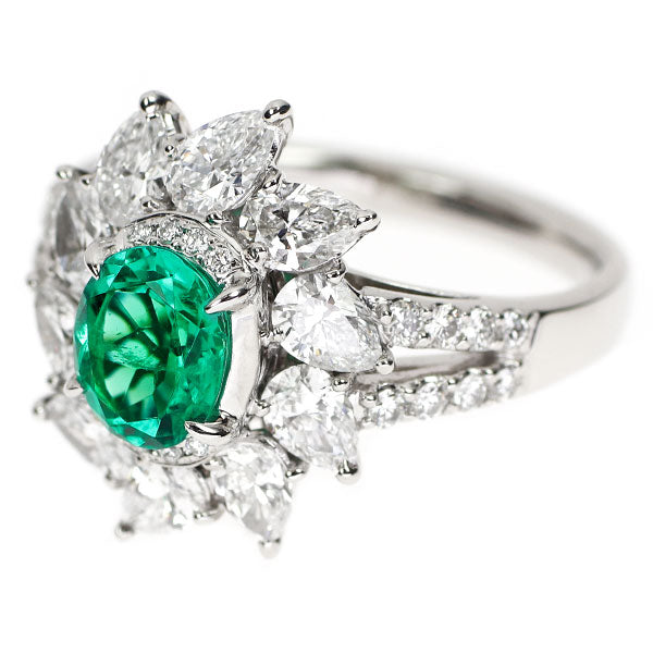 Pt950 エメラルド ダイヤモンド リング 0.933ct D1.36ct