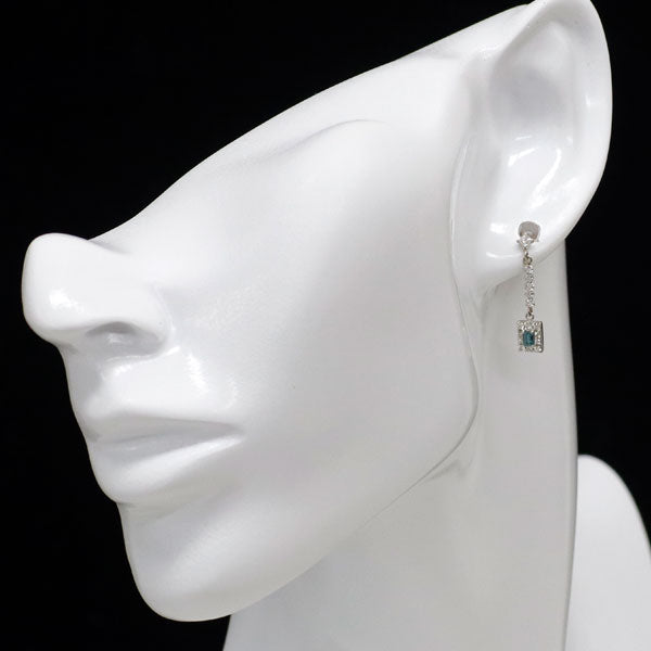 希少 Pt900 アレキサンドライト ダイヤモンド ピアス 0.14ct D0.42ct