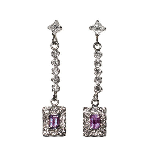 希少 Pt900 アレキサンドライト ダイヤモンド ピアス 0.14ct D0.42ct