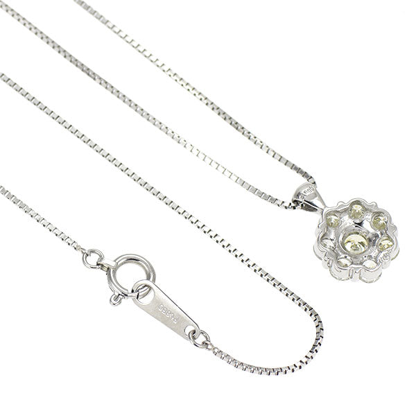 Pt900/ Pt850 ダイヤモンド ペンダントネックレス 0.63ct フラワー