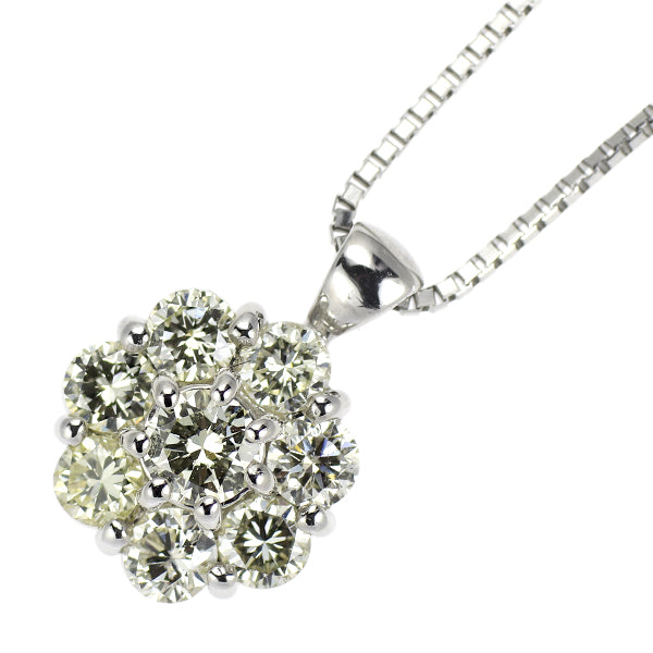 Pt900/ Pt850 ダイヤモンド ペンダントネックレス 0.63ct フラワー