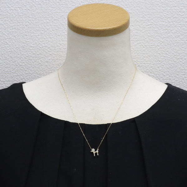 K18YG ダイヤモンド ペンダントネックレス 0.27ct プードル