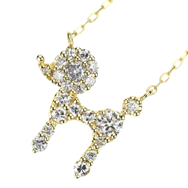 K18YG ダイヤモンド ペンダントネックレス 0.27ct プードル