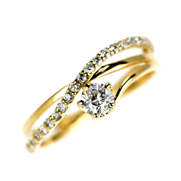 K18YG ダイヤモンド リング 0.130ct D0.12ct ピンキー