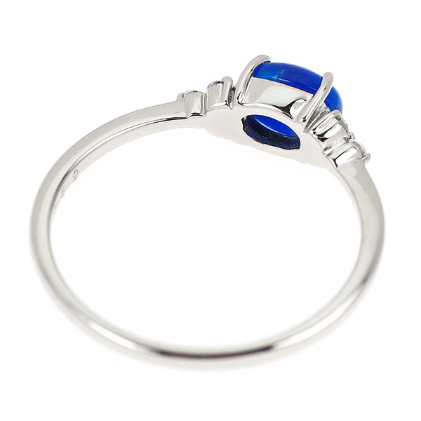 新品 希少 Pt950 オーバルカボション アウイナイト ダイヤモンド リング 0.52ct D0.07ct【エスコレ】