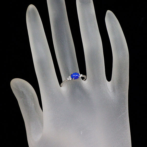 新品 希少 Pt950 オーバルカボション アウイナイト ダイヤモンド リング 0.52ct D0.07ct【エスコレ】
