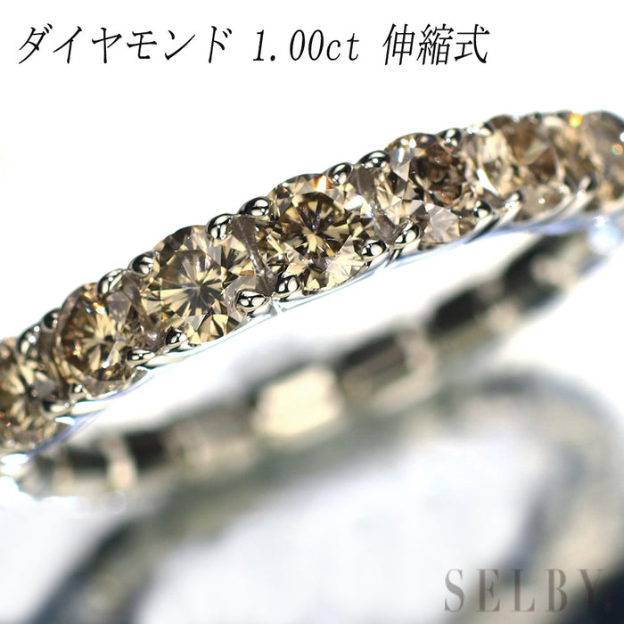 Pt950 ダイヤモンド リング 1.00ct 伸縮式