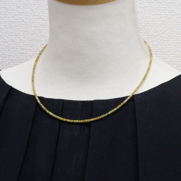 K18YG 天然イエローダイヤモンド ネックレス 15.00ct